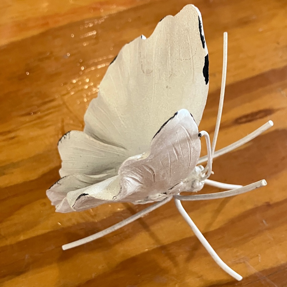 Elegant White Butterfly Sculpture